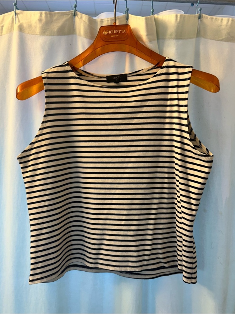 Striped Sleeveless Tank Top - Black & White